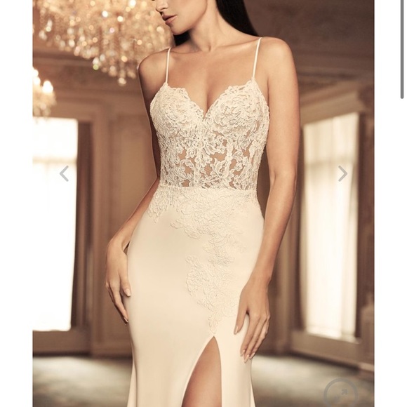 New Paloma Blanca 4800 Wedding Dress Sz 16 - Picture 3 of 8